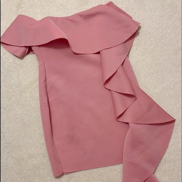 [NEW / ASOS] MISSGUIDED PETITE - SCUBA BARDOT RUFFLE MINI DRESS- Size 8 - Picture 6 of 7